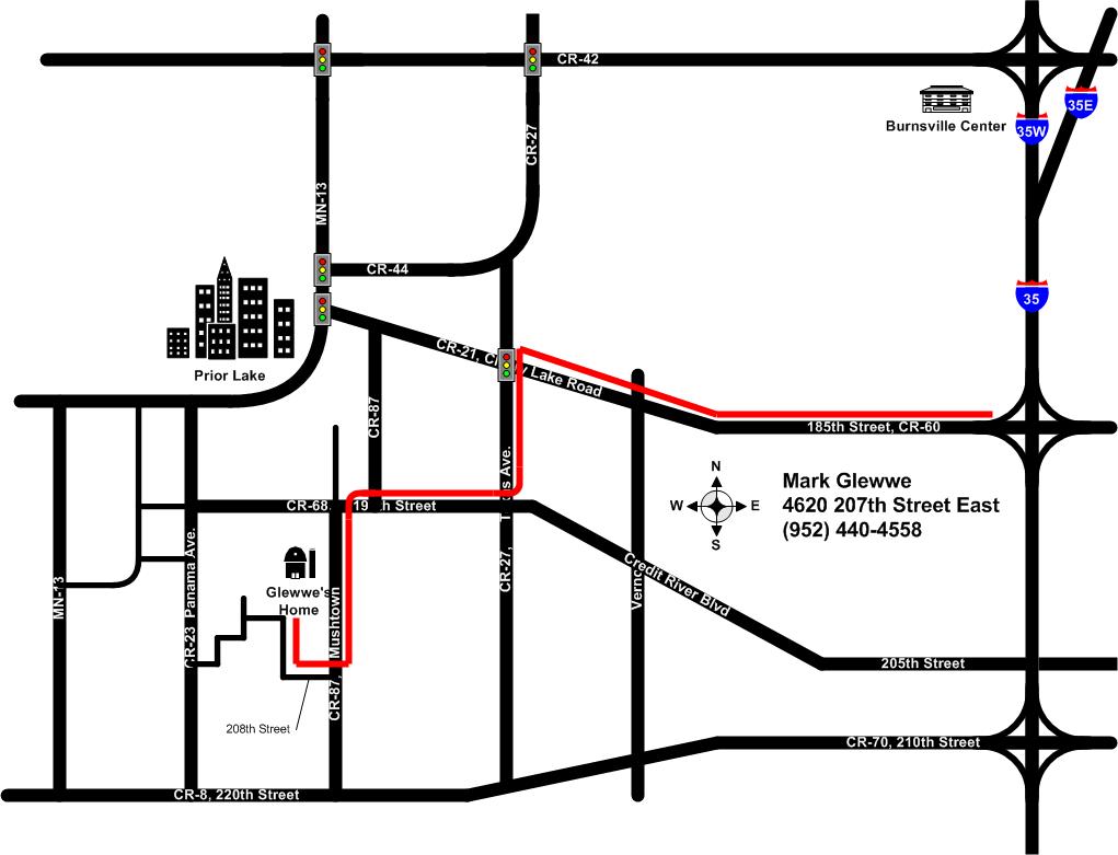 Map to Brewery Tour