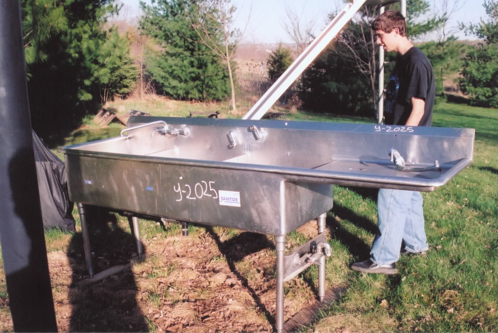 Our new stainless
                  steel sink